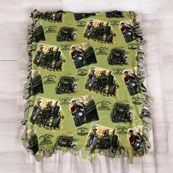 John Deere Farm Country Fleece Throw Blanket 60”x48” Handmade Soft & Warm - Picture 1 of 7
